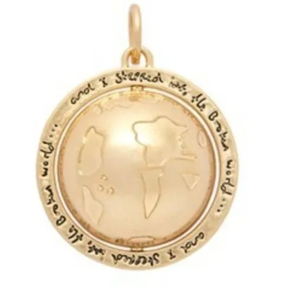 New in Box India Hicks Spinning GLOBE CHARM Pendant Amorys World - Really Spins!